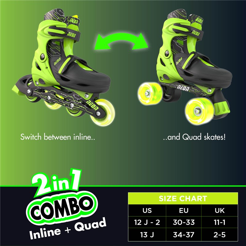 PATINES COMBO NEóN VERDE T.30-33 YVOLUTI