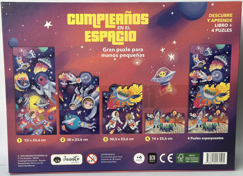 Libro + 4 Puzzle - Cumpleaños en el espacio