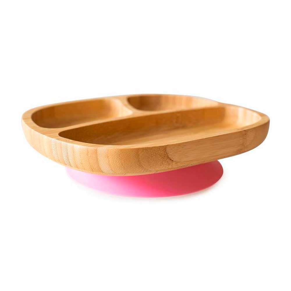 Plato toddler con ventosa - EcoRascal - Rosa