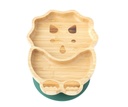 Plato toddler con ventosa - EcoRascal - Dino verde