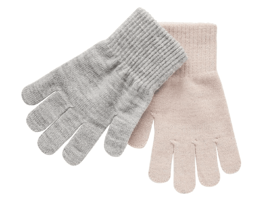 Guantes Purpurina - Melton Rosa y Gris (Pack 2)