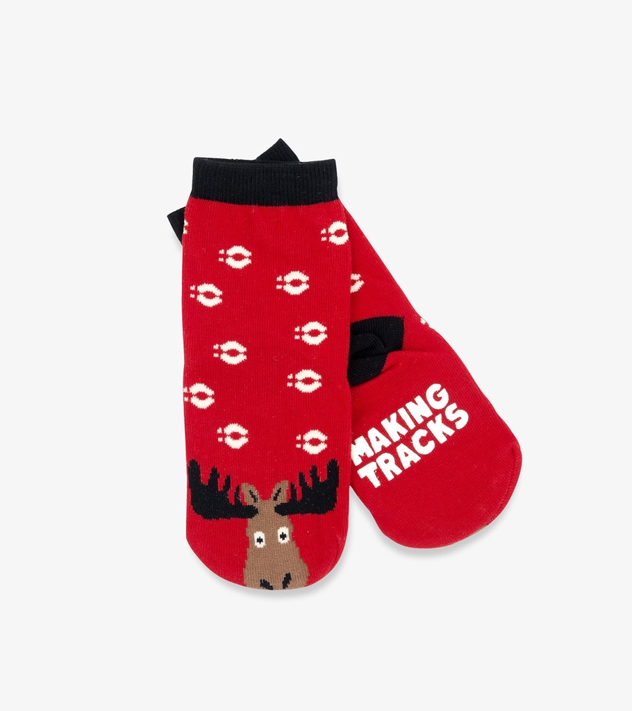 Calcetines antideslizantes - Moose on red