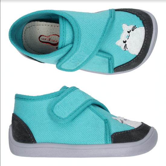 Zapatillas de lona - Bar3foot - Gato turquesa