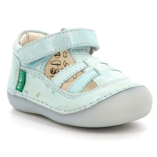 Sandalia Kickers Sushy - Bleu Clair Plumetis