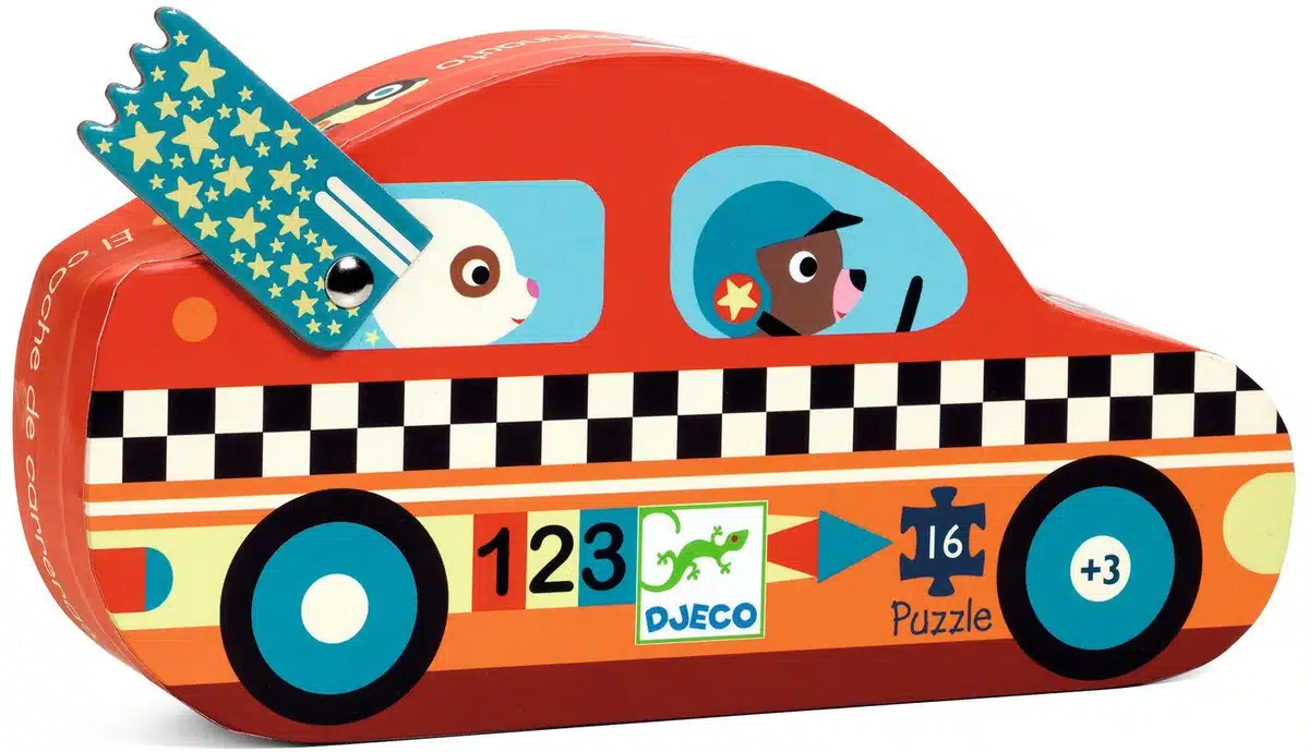 Puzzle para Niños - Silueta Coche de carreras - 16 piezas