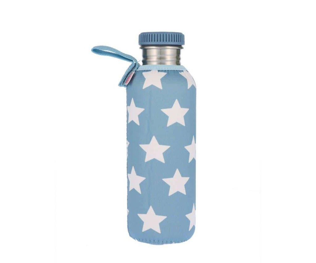 Botella infantil acero con Funda - Azul Estrellas 750ml