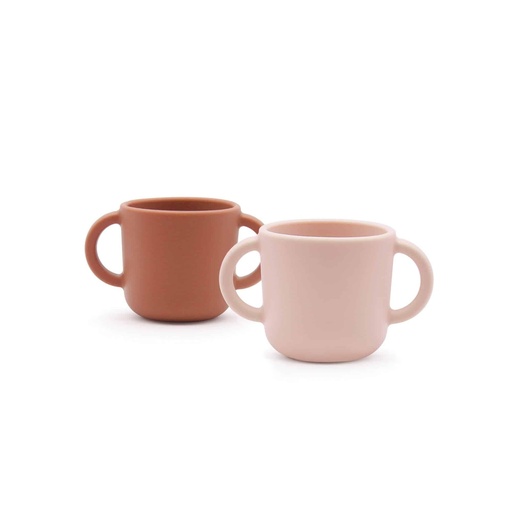 2 vasos con asas de silicona - Blush / Terracotta - EKOBO