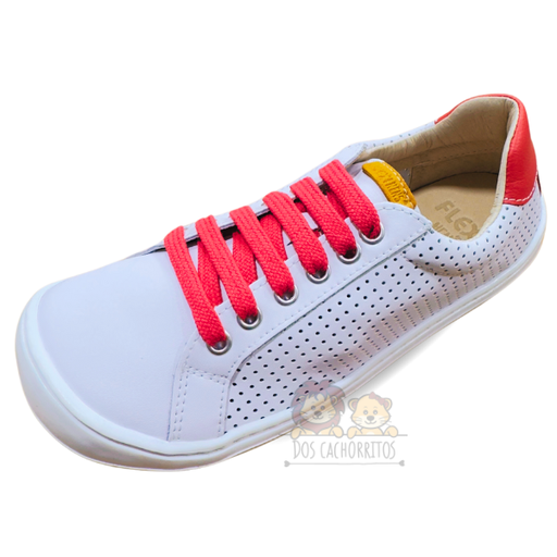 Zapatillas respetuosas Flexi Nens Adulto - Blaco/Rojo perforado