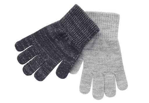 Guantes Purpurina - Melton Azul y Gris (Pack 2)