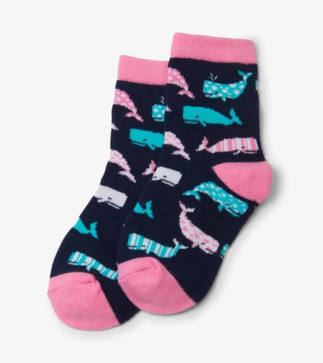 Calcetines - Nautical whale pink