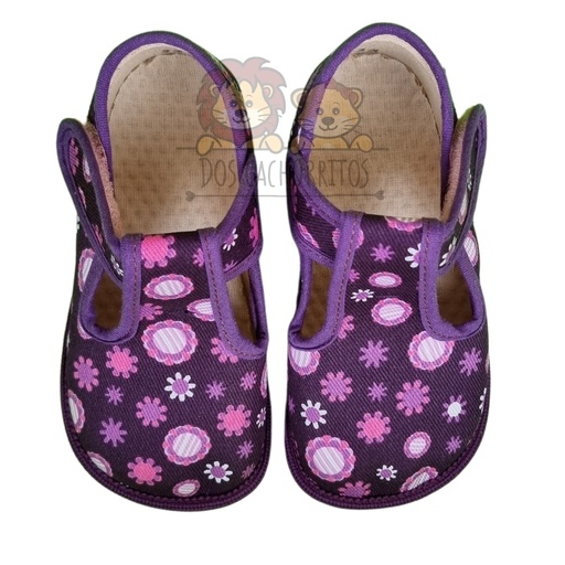 Slippers Beda - Violet Flowers